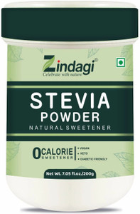 zindagi stevia extract white powder - natural stevia spoonable white powder - 200gm sweetener 200 g