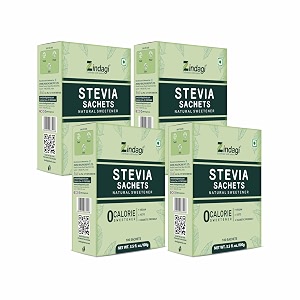 zindagi stevia powder sachets  stevia plant based sweetener natural sugar free sweetener  400 sachets
