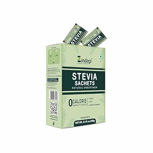 zindagi stevia sachets  natural sugar free  diabetic friendly sweetener  100 sachets
