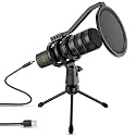 Zingyou Usb Microphone Computer Gaming Microphone Condenser Mic 192Khz 24Bit For Streaming Podcasts Youtube Skype Twitch Compatible With Windows Macos Laptop Pc, Zy-Ud1 Black