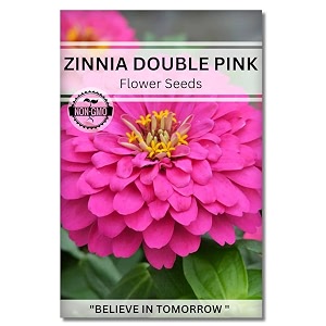 navika seeds  grow with us zinnia double pink flower seedperfect forerrace gardening winter amp summer blooms in india-includes free e-book for kitchenbackyardgardening amp plantinghigh germination