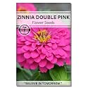 Navika Seeds ; Grow with Us Zinnia Double Pink Flower Seed.Perfect forerrace Gardening Winter &amp; Summer Blooms in India-Includes Free E-Book for Kitchen,Backyard,Gardening &amp; Planting.High Germination