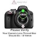 49-58mm Step Up Lens Filter Adapter Ring, Set of 1 Piece - Size : 49mm to 58mm Stepping Ring
