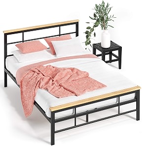 zinus marcia urban metal and wood platform bed twin