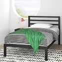 Zinus Mia Single Bed frame - Bed 90x190 cm - 36 cm Height with Underbed storage - Metal Platform Bed frame with Headboard - Black