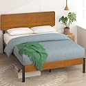 Zinus Olivia Metal and Wood Platform Bed with Wood Slat Support, King