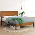 Zinus Olivia Metal and Wood Platform Bed with Wood Slat Support, Twin