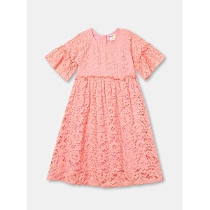 ZION Girls Lace Dress with Bell Sleeves