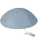 Zion Judaica Deluxe Linen Kippah Kids Yamakas Mens Ceremony Yarmulkes W/Clips