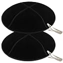 Zion Judaica Genuine Suede Kippot Bulk Packs or Single Pieces Clips Included