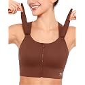 Zip Front Adjustable High Impact Sports Bras for Women Large Breasts Full Coverage Workout Running Removable Pads