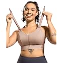 Zip Front Adjustable High Impact Sports Bras for Women Large Breasts Full Coverage Workout Running Removable Pads