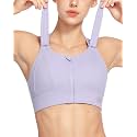 Zip Front Adjustable High Impact Sports Bras for Women Large Breasts Full Coverage Workout Running Removable Pads