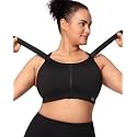 Zip Front Adjustable High Impact Sports Bras for Women Large Breasts Full Coverage Workout Running Removable Pads