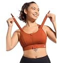 Zip Front Adjustable High Impact Sports Bras for Women Large Breasts Full Coverage Workout Running Removable Pads