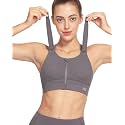 Zip Front Adjustable High Impact Sports Bras for Women Large Breasts Full Coverage Workout Running Removable Pads