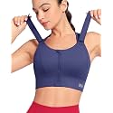 Zip Front Adjustable High Impact Sports Bras for Women Large Breasts Full Coverage Workout Running Removable Pads