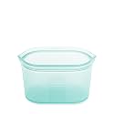 Zip Top Reusable Food Storage Bags | Medium Dish [Teal] | Silicone Meal Prep Container | Microwave, Dishwasher and Freezer Safe | Made in the USA