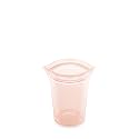 Zip Top Reusable Food Storage Bags | Small Cup [Peach] | Silicone Meal Prep Container | Microwave, Dishwasher and Freezer Safe | Made in the USA