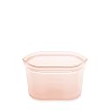 Zip Top Reusable Food Storage Bags | Small Dish [Peach] | Silicone Meal Prep Container | Microwave, Dishwasher and Freezer Safe | Made in the USA