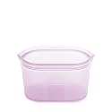 Zip Top Reusable Food Storage Bags | Medium Dish [Lavender] | Silicone Meal Prep Container | Microwave, Dishwasher and Freezer Safe | Made in the USA