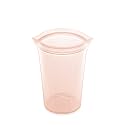 Zip Top Reusable Food Storage Bags | Large Cup [Peach] | Silicone Meal Prep Container | Microwave, Dishwasher and Freezer Safe | Made in the USA