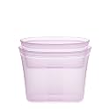 Zip Top Reusable Food Storage Bags | 2 Bag Set [Lavender] | Silicone Meal Prep Container | Microwave, Dishwasher and Freezer Safe | Made in the USA