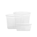 Zip Top Reusable Food Storage Bags | 3 Bag Set [Frost] | Silicone Meal Prep Container | Microwave, Dishwasher and Freezer Safe | Made in the USA