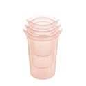Zip Top Reusable Food Storage Bags | 3 Cup Set [Peach] | Silicone Meal Prep Container | Microwave, Dishwasher and Freezer Safe | Made in the USA