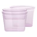Zip Top Reusable Food Storage Bags | 3 Bag Set [Lavender] - 2 Sandwich, 1 Snack | Silicone Meal Prep Container | Microwave, Dishwasher and Freezer Safe | Made in the USA