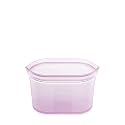 Zip Top Reusable Food Storage Bags | Small Dish [Lavender] | Silicone Meal Prep Container | Microwave, Dishwasher and Freezer Safe | Made in the USA