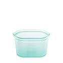 Zip Top Reusable Food Storage Bags | Small Dish [Teal] | Silicone Meal Prep Container | Microwave, Dishwasher and Freezer Safe | Made in the USA