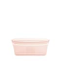 Zip Top Reusable Food Storage Bags | Snack Bag [Peach] | Silicone Meal Prep Container | Microwave, Dishwasher and Freezer Safe | Made in the USA