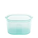 Zip Top Reusable Food Storage Bags | Large Dish [Teal] | Silicone Meal Prep Container | Microwave, Dishwasher and Freezer Safe | Made in the USA