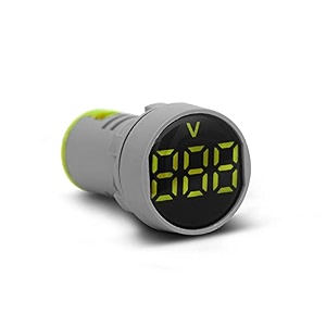 zipp digital volt metar display gauge volt voltage meter indicator lamp tester measuring range ac voltagecurrent meter led display voltmeter range- 20-500v ac 20-500v round yellow