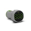 ZIPP Volt Metar Digital Display Gauge Volt Voltage Meter Indicator Lamp Tester Measuring Range AC Voltage/Current Meter LED Display Voltmeter Range- 20-500V (AC 20-500V Round Green)