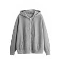 Zipper Solid Black Full Sleeves Hooded Neck