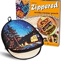 Zippered Tortilla Warmer Pouch - Fit 10’’ Burrito Size Tortillas, Insulated Fabric - Semicircular Secure Zipper, Microwave Heater Portable Taco Holder for RV Trip Campers & Outdoor Lovers, 12 Inch