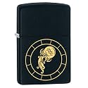Zippo Brass Zodiac Sign Aquarius Black Matte Pocket Lighter
