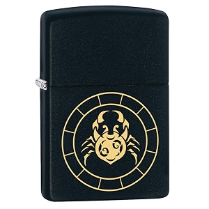 zippo cancer zodiac sign black matte pocket lighter
