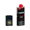 Zippo Combo of Pisces Zodiac Sign Design Windproof Pocket Lighter and 4 Ounce Premium Lighter Fluid