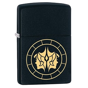 zippo gemini zodiac sign black matte pocket lighter
