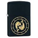 Zippo Pisces Zodiac Sign Black Matte Pocket Lighter
