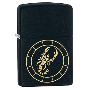 zippo scorpio zodiac sign matte design pocket lighter windproof stylish premium metal body eco environment-friendly unique stylish travel friendly