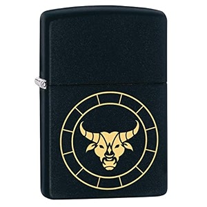 zippo taurus zodiac sign black matte pocket lighter