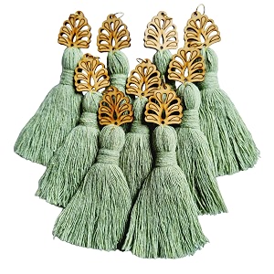zippy flora mini cotton handmade tassels for diydecorsareedupatta pack of 10