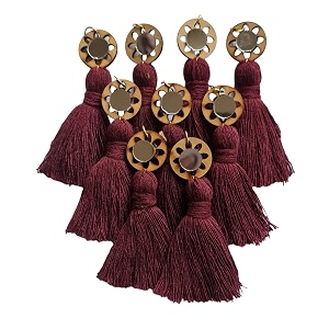 zippy flora mini cotton handmade tassels for diydecorsareedupatta pack of 10