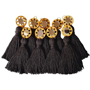 zippy flora mini cotton handmade tassels for diydecorsareedupatta pack of 10