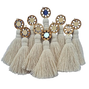 zippy flora mini cotton handmade tassels for diydecorsareedupatta pack of 10