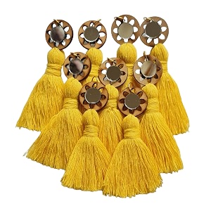 zippy flora mini cotton handmade tassels for diydecorsareedupatta pack of 10